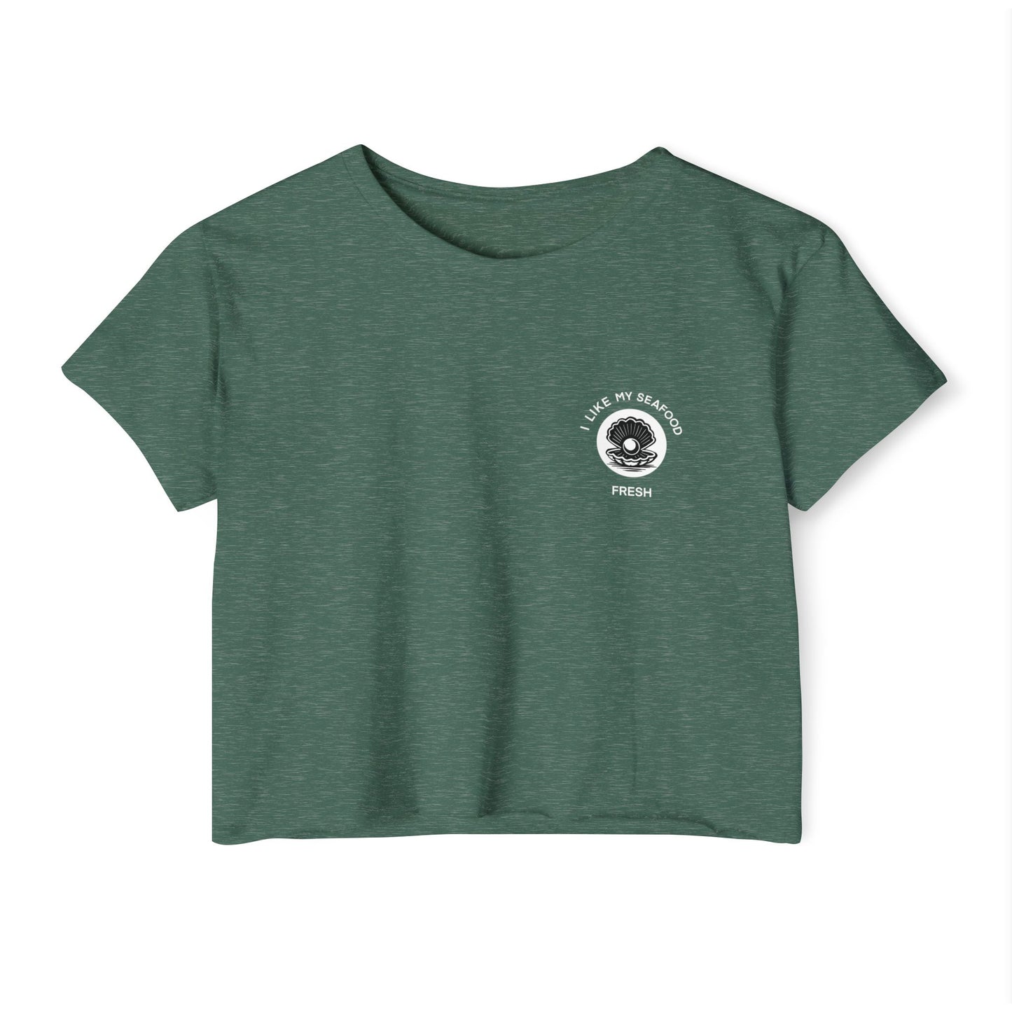I Like My Seafood - Pocket Design Crop Tee