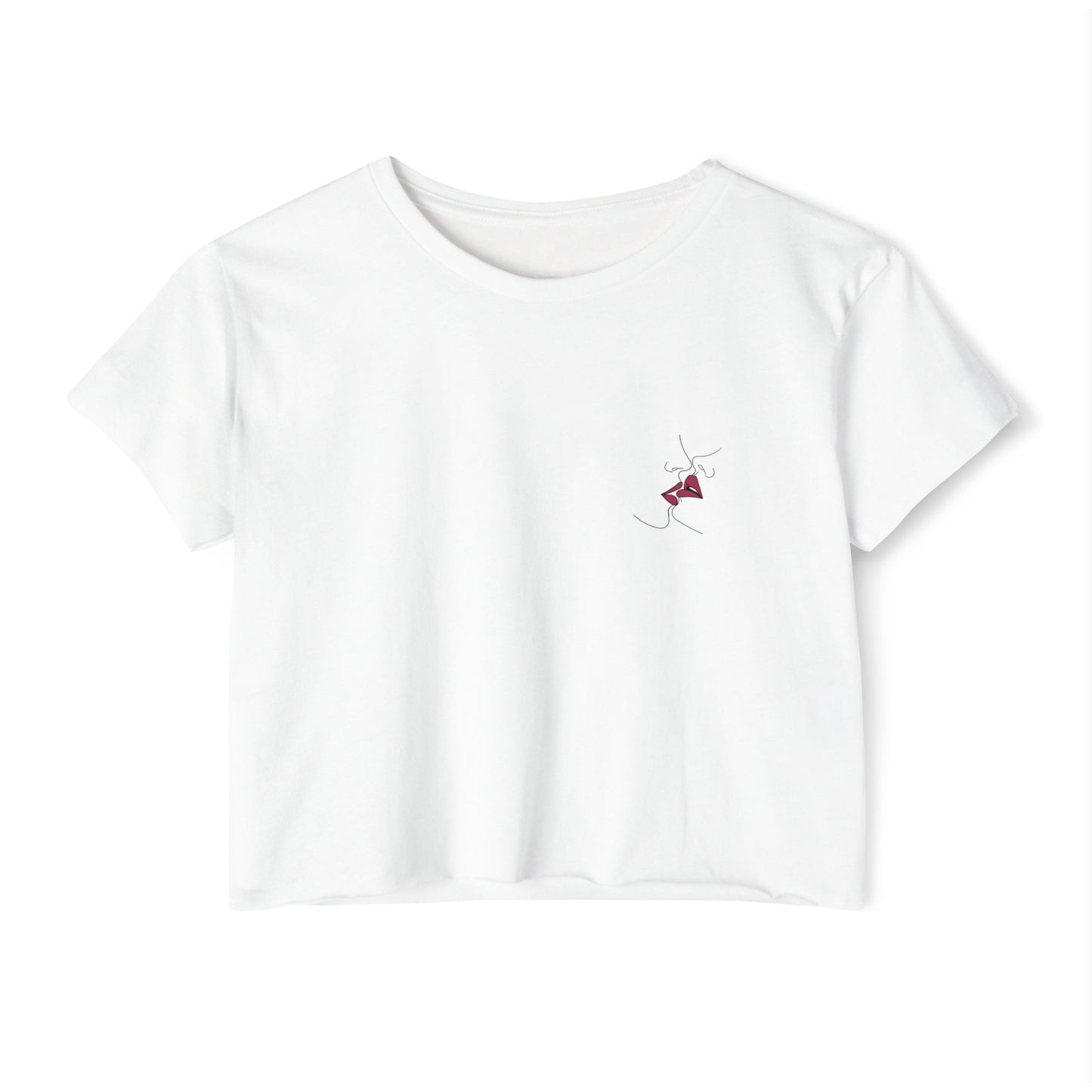 Sapphic Kiss - Pocket Design Crop Tee
