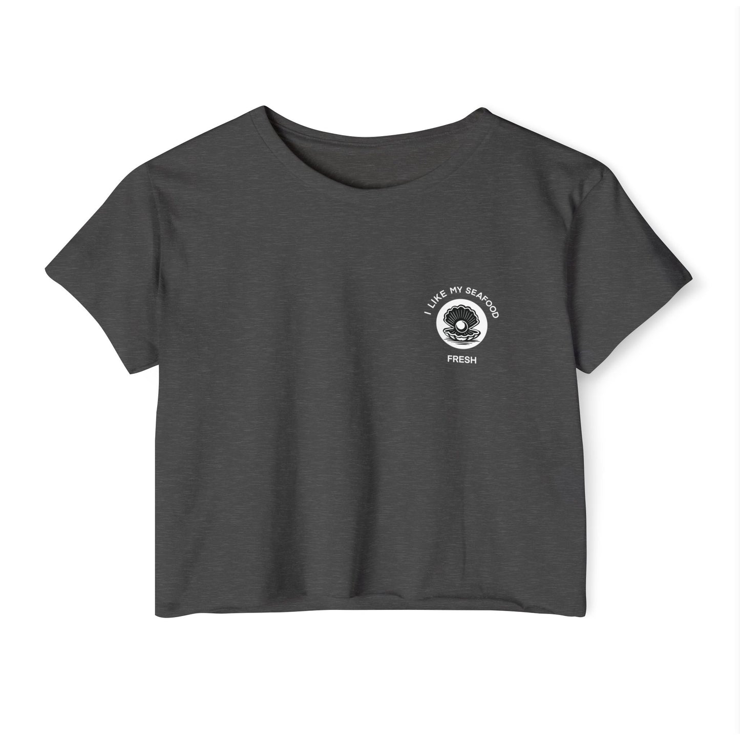 I Like My Seafood - Pocket Design Crop Tee