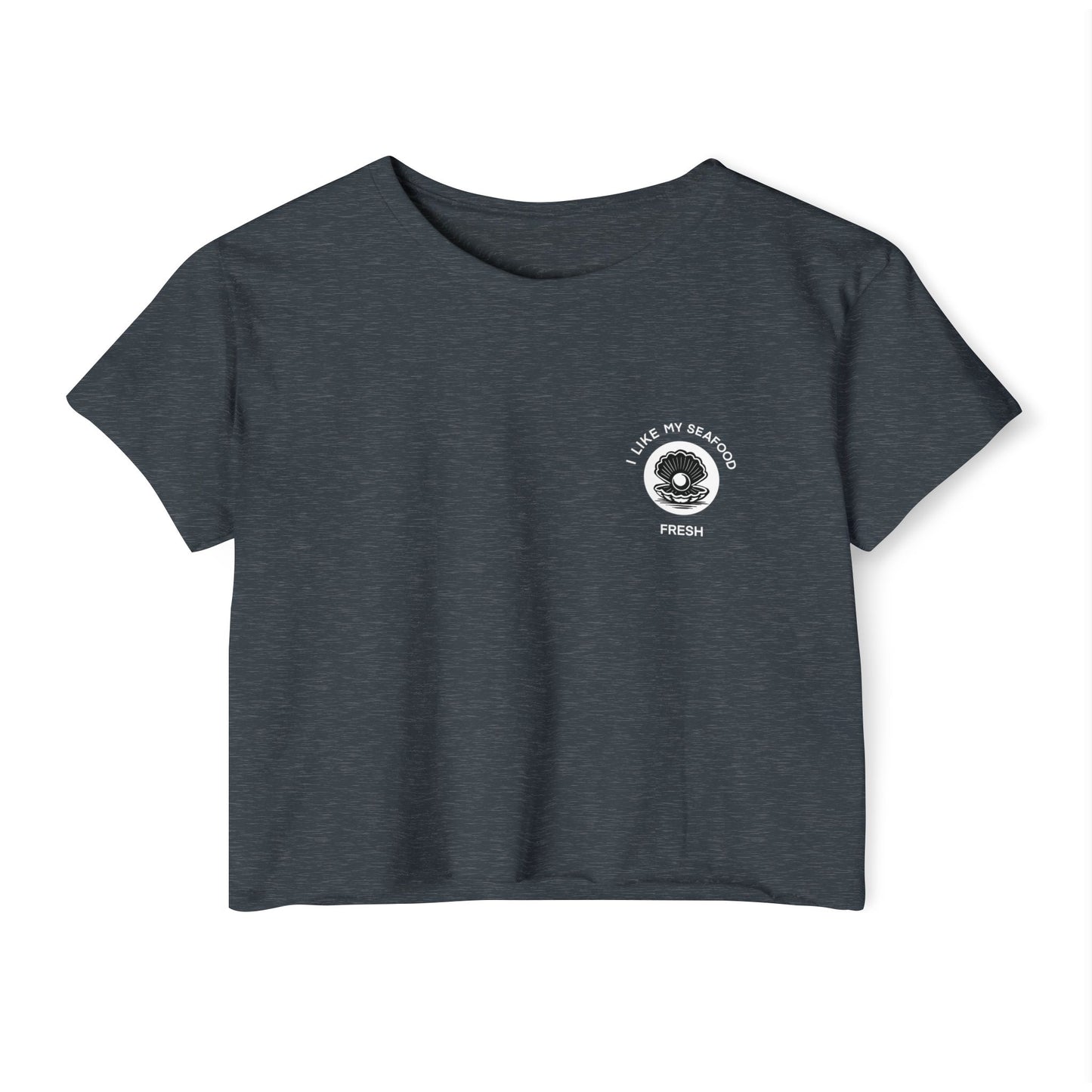 I Like My Seafood - Pocket Design Crop Tee