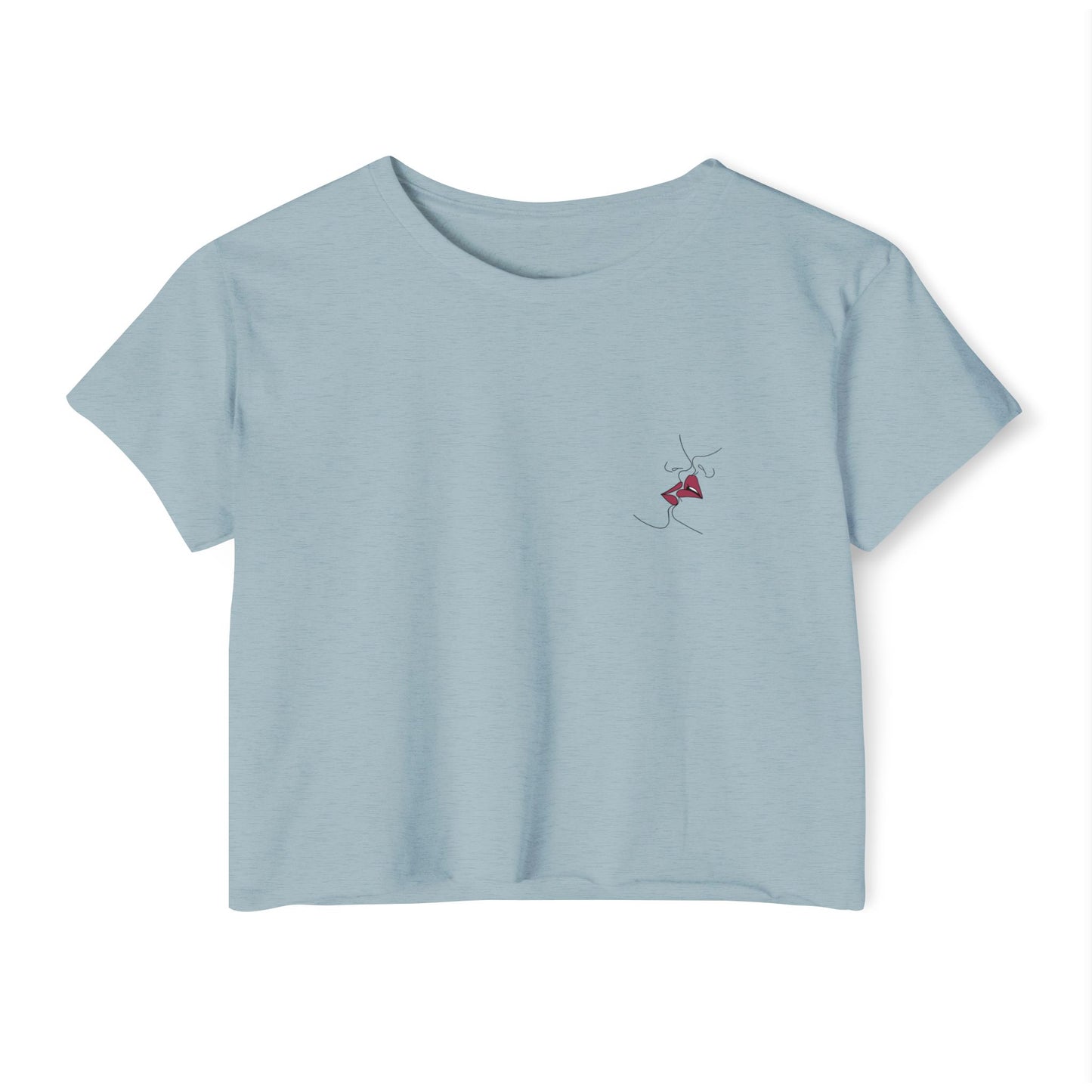 Sapphic Kiss - Pocket Design Crop Tee