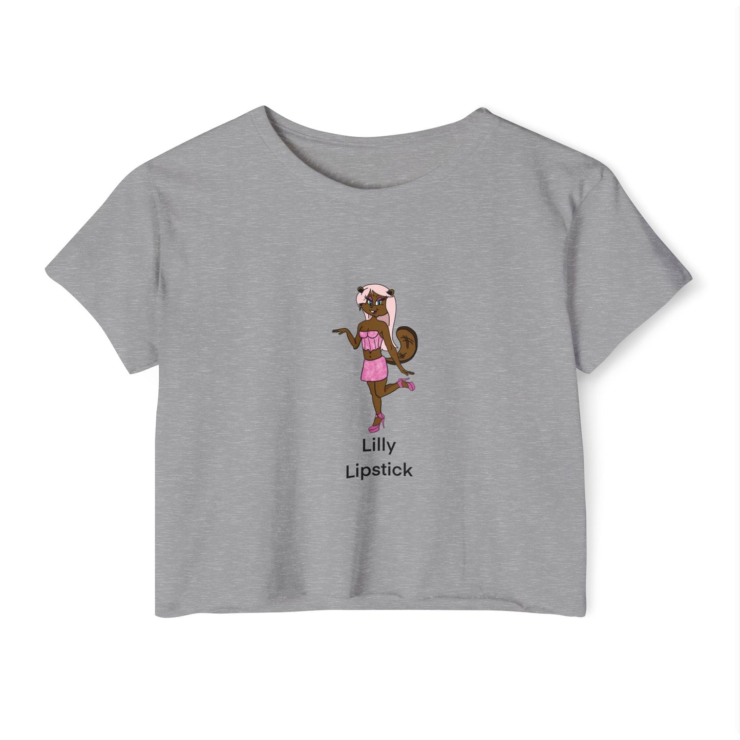 Lilly Lipstick - Front Design Crop Tee