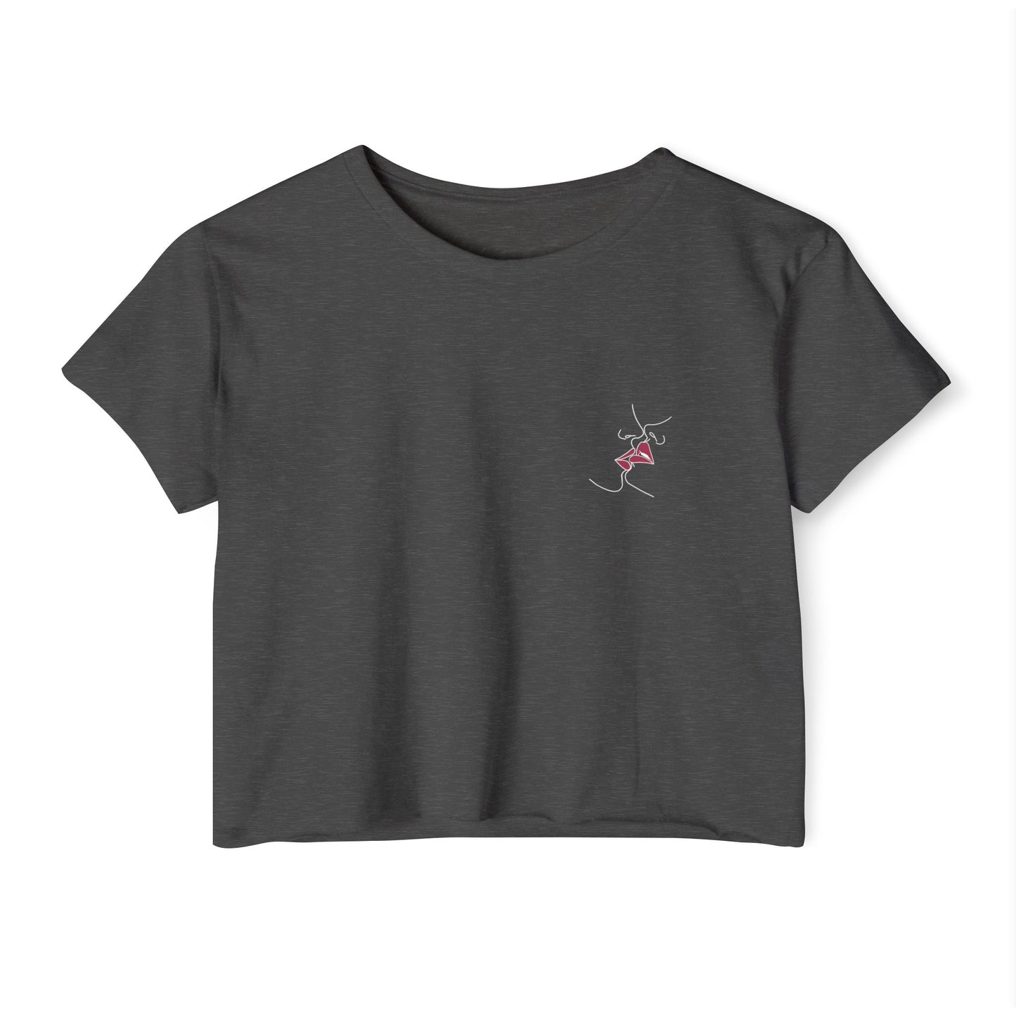 Sapphic Kiss - Pocket Design Crop Tee