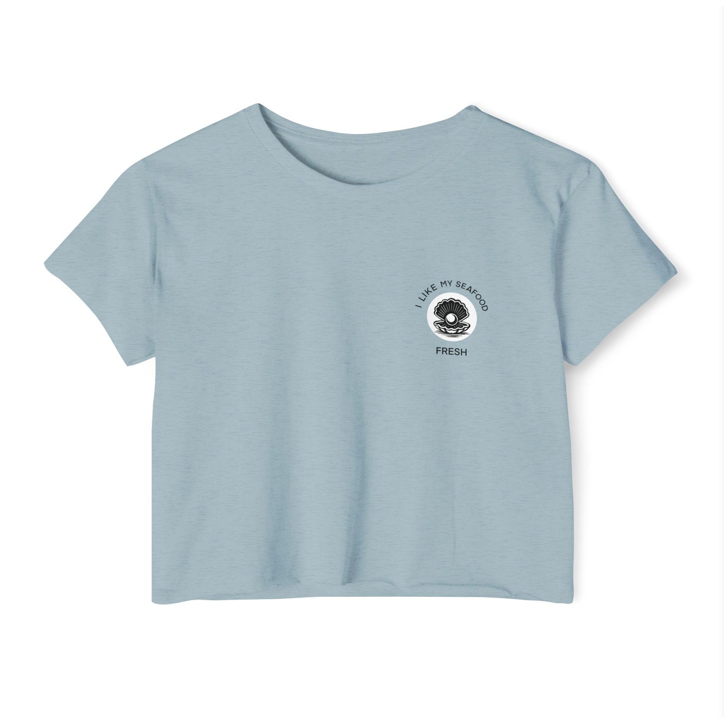 I Like My Seafood - Pocket Design Crop Tee