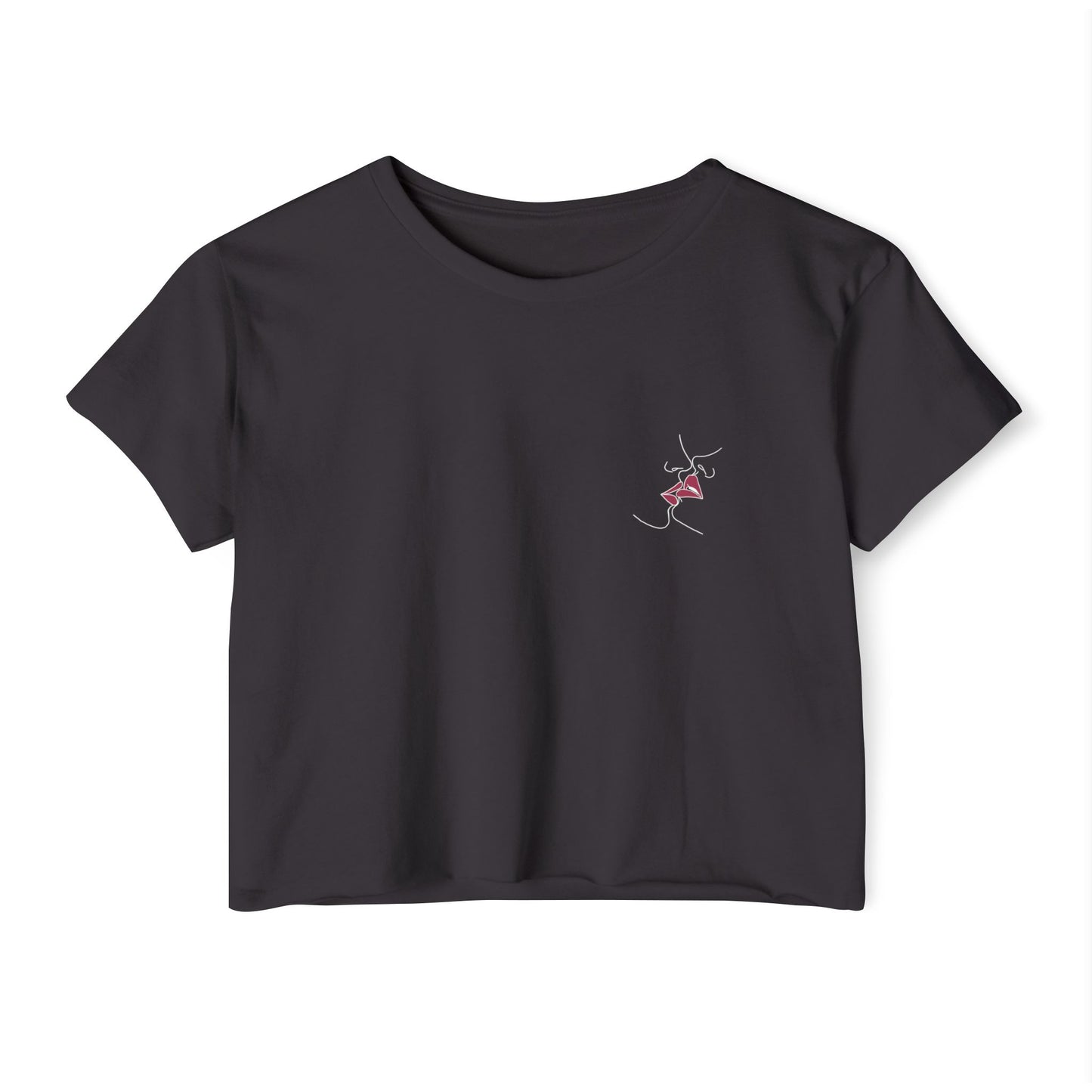 Sapphic Kiss - Pocket Design Crop Tee