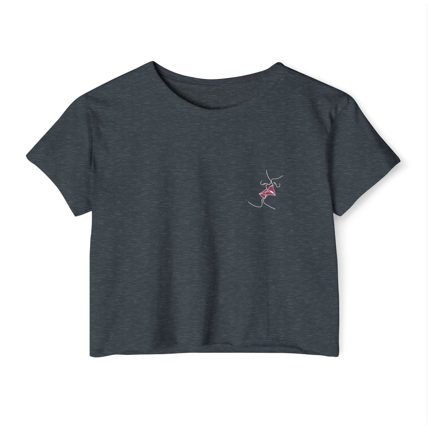 Sapphic Kiss - Pocket Design Crop Tee