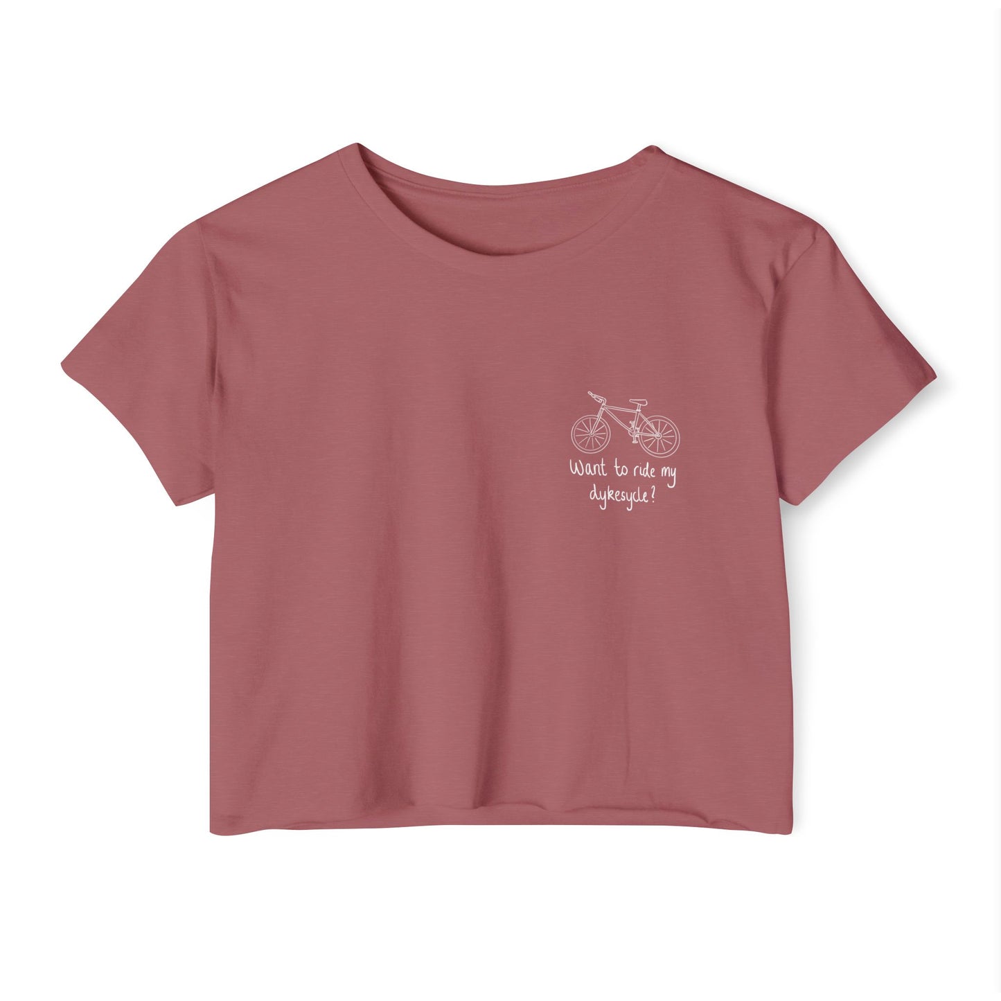 Want To Ride My Dykesycle? - Pocket Design Crop Tee