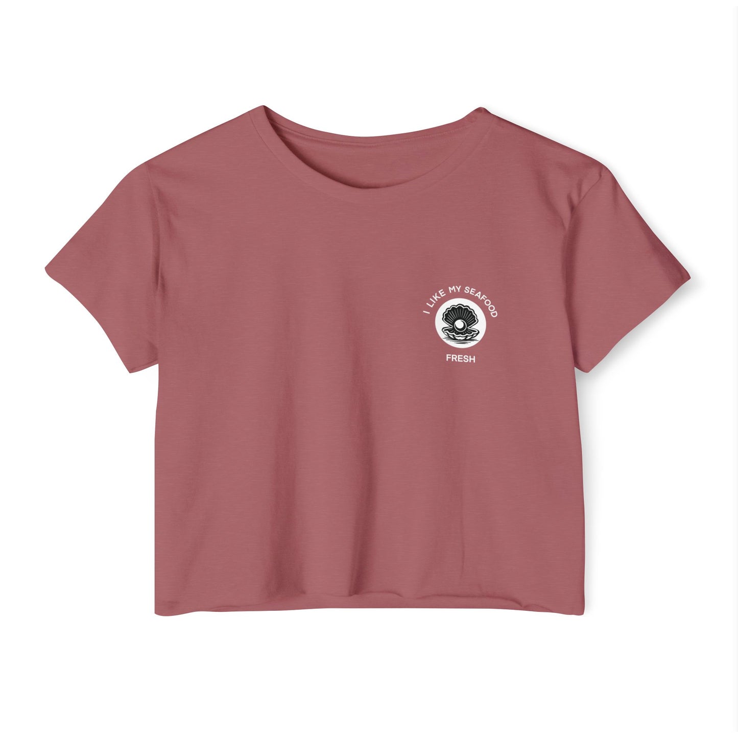 I Like My Seafood - Pocket Design Crop Tee