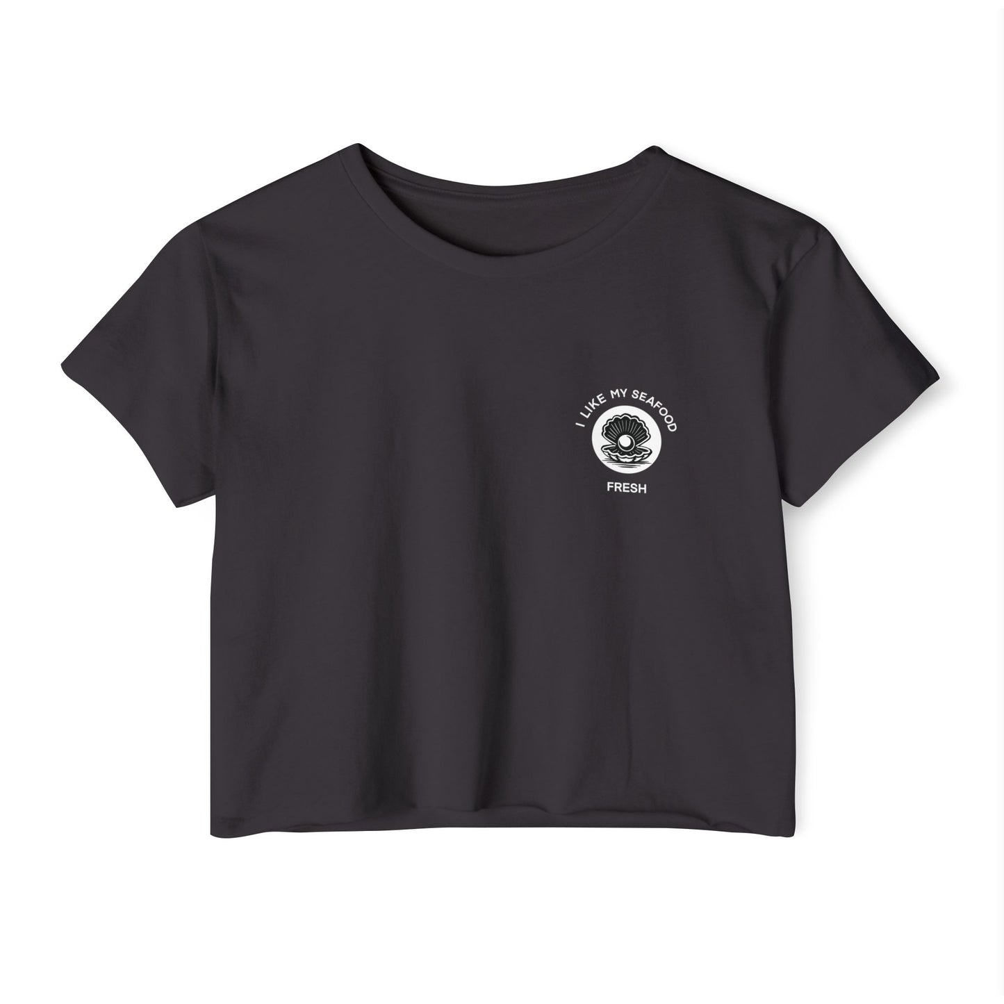 I Like My Seafood - Pocket Design Crop Tee