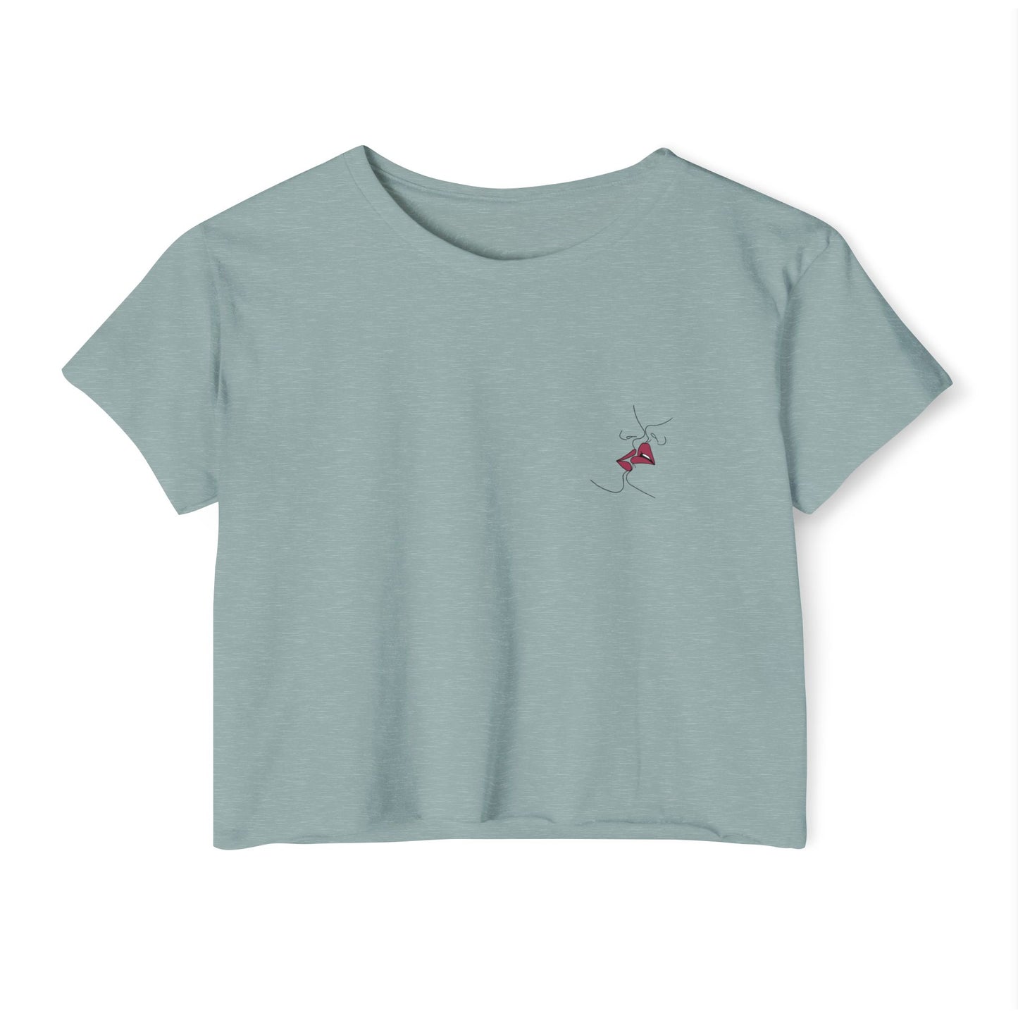 Sapphic Kiss - Pocket Design Crop Tee