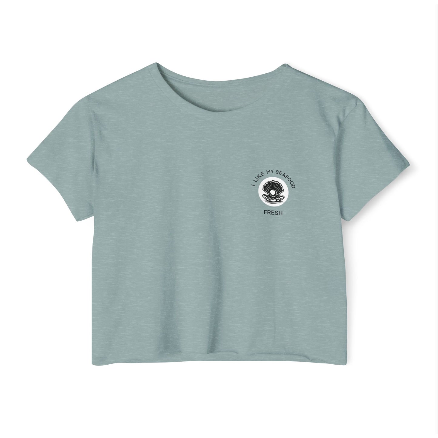 I Like My Seafood - Pocket Design Crop Tee