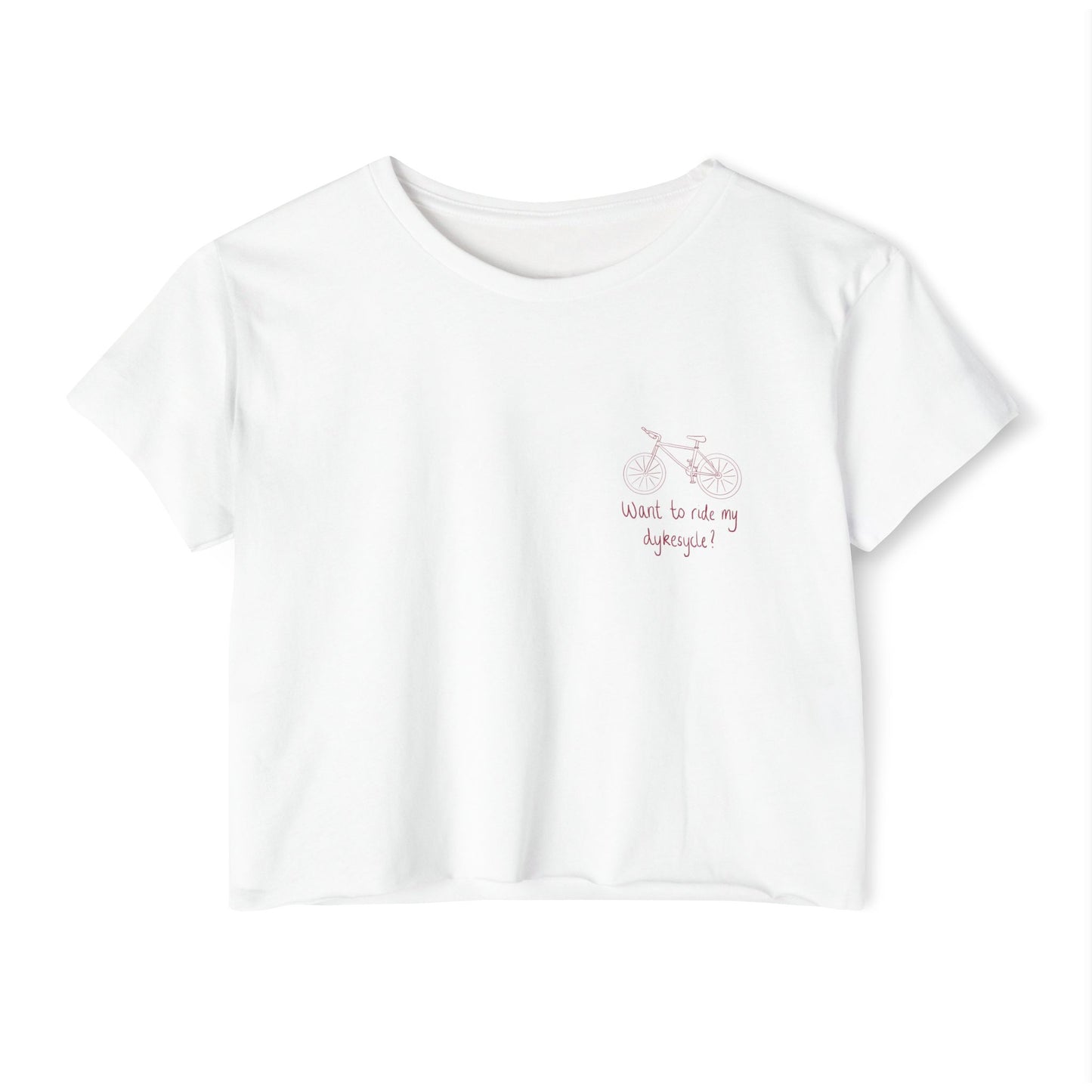 Want To Ride My Dykesycle? - Pocket Design Crop Tee