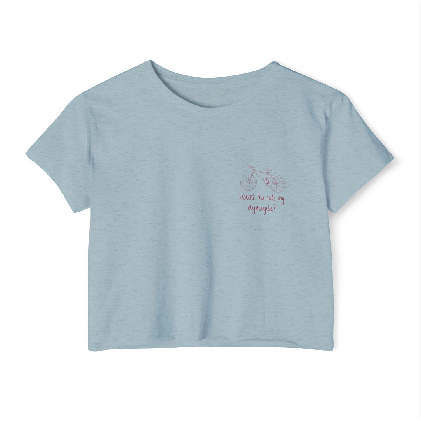 Want To Ride My Dykesycle? - Pocket Design Crop Tee