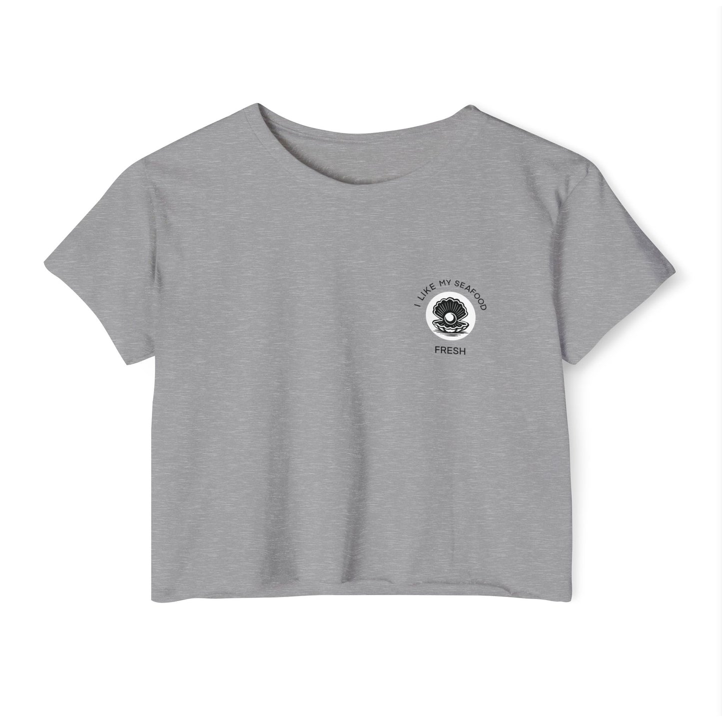 I Like My Seafood - Pocket Design Crop Tee