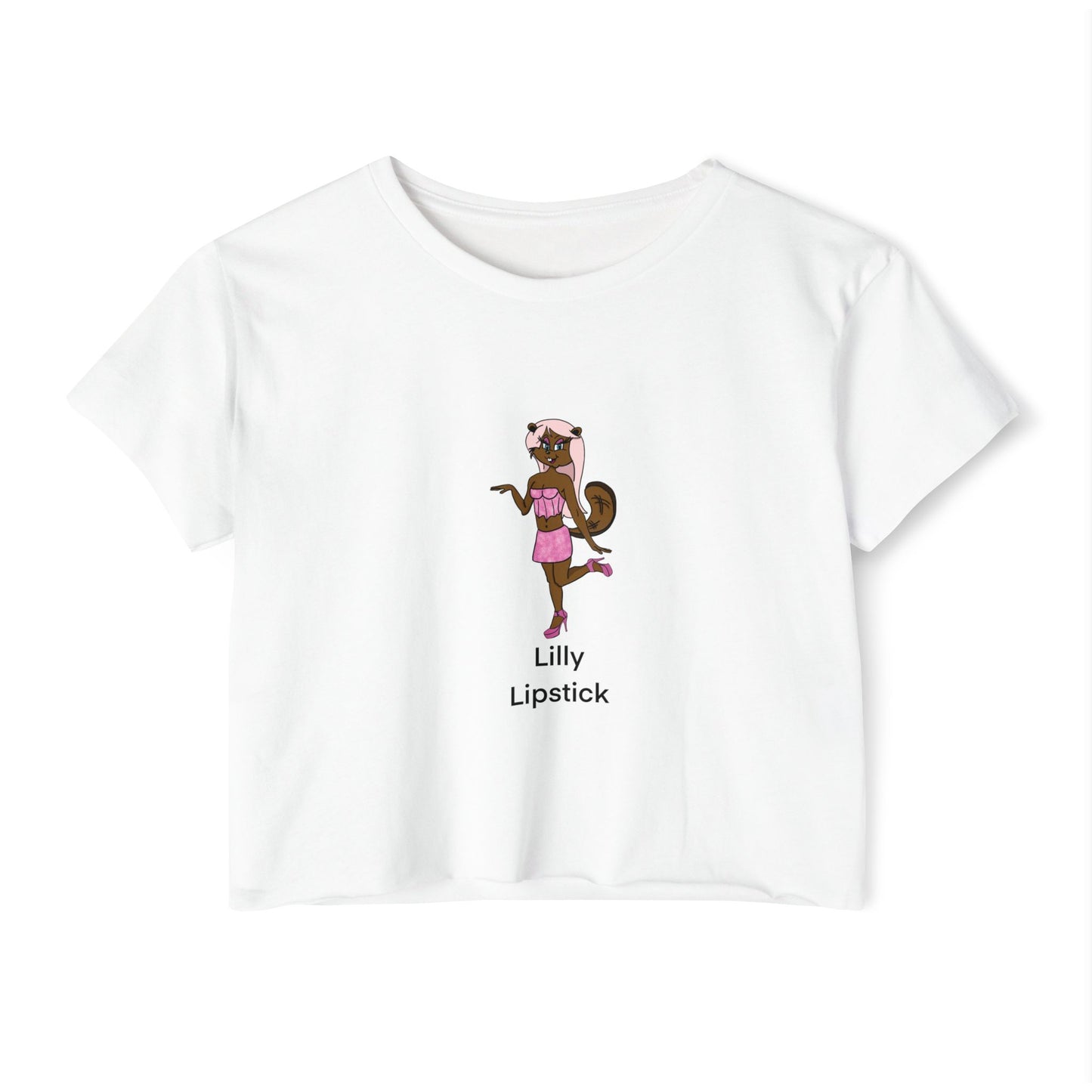 Lilly Lipstick - Front Design Crop Tee