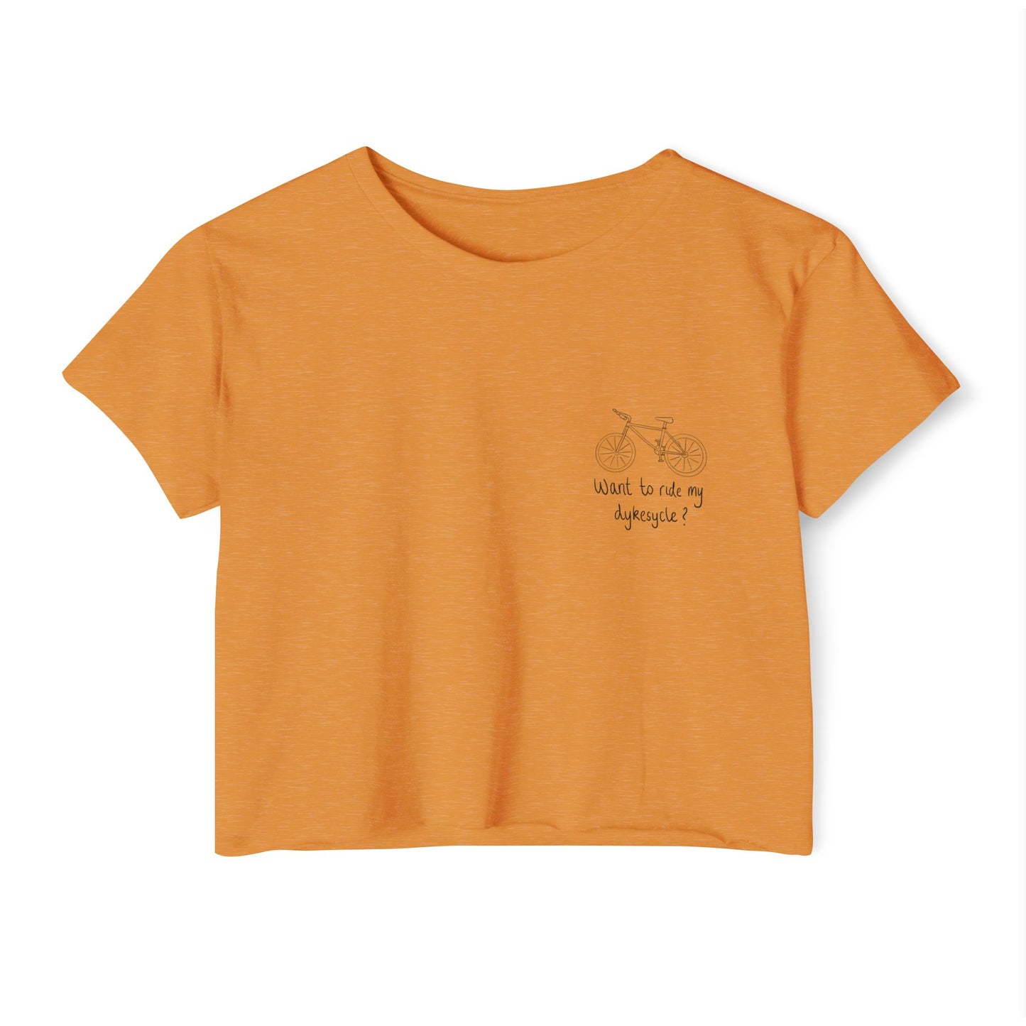 Want To Ride My Dykesycle? - Pocket Design Crop Tee