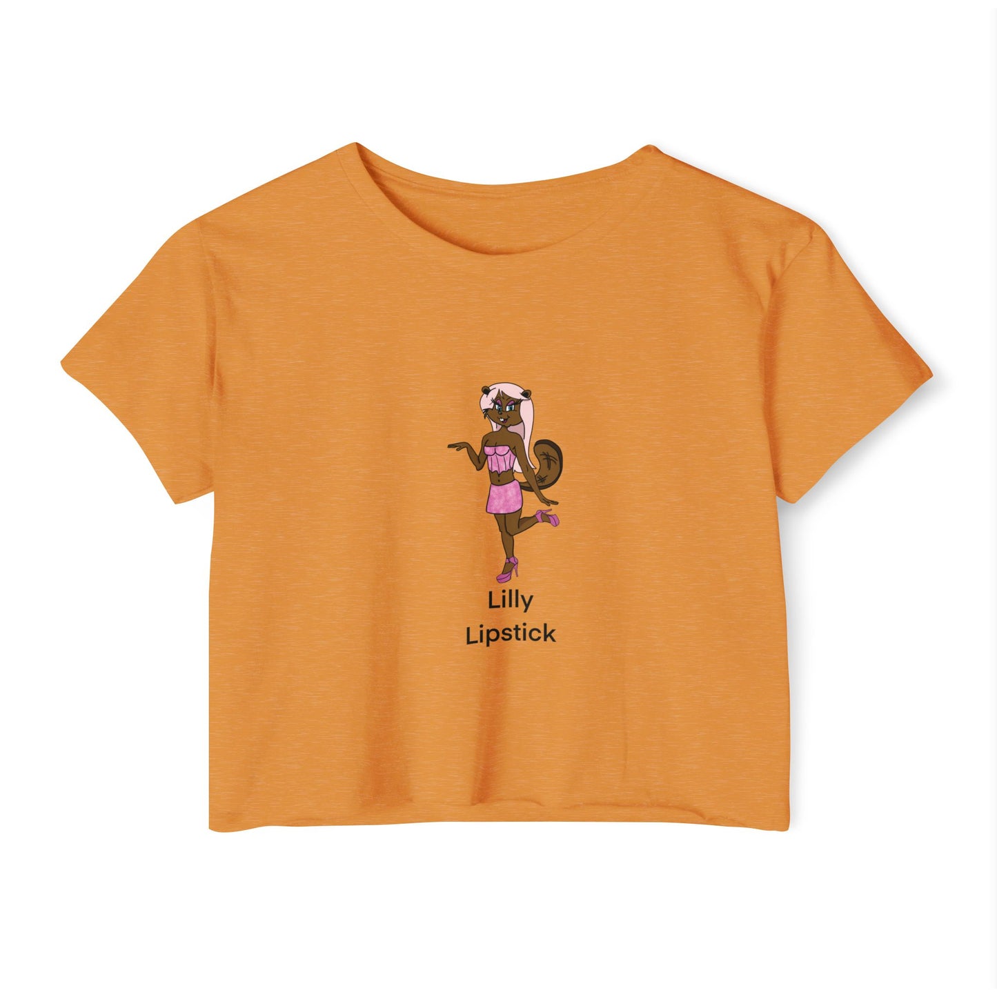 Lilly Lipstick - Front Design Crop Tee
