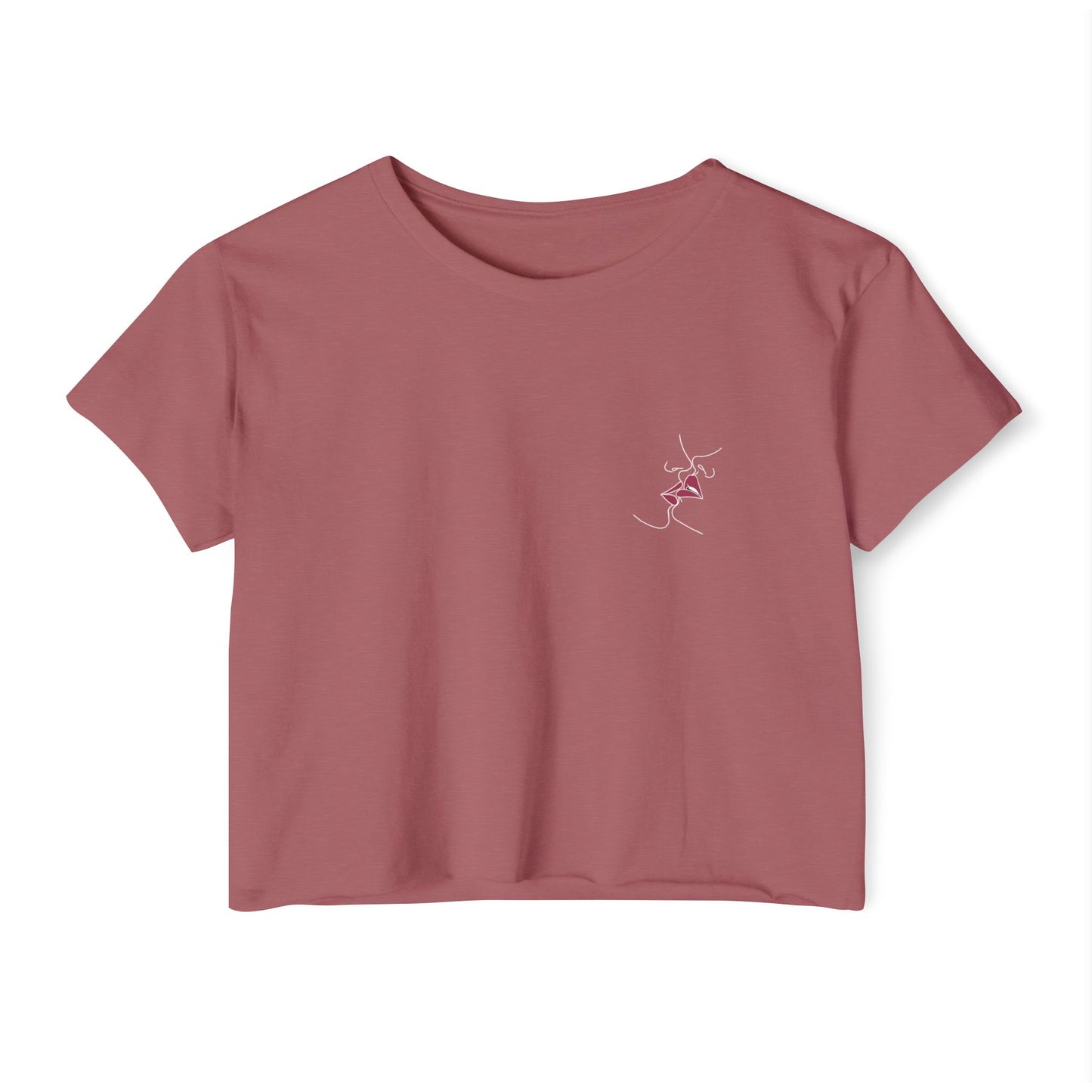 Sapphic Kiss - Pocket Design Crop Tee